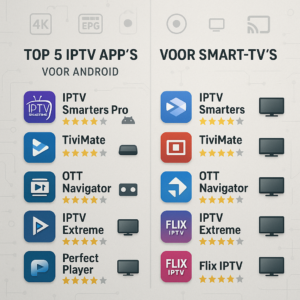 Vergelijking van de beste IPTV-apps voor Android en Smart TV