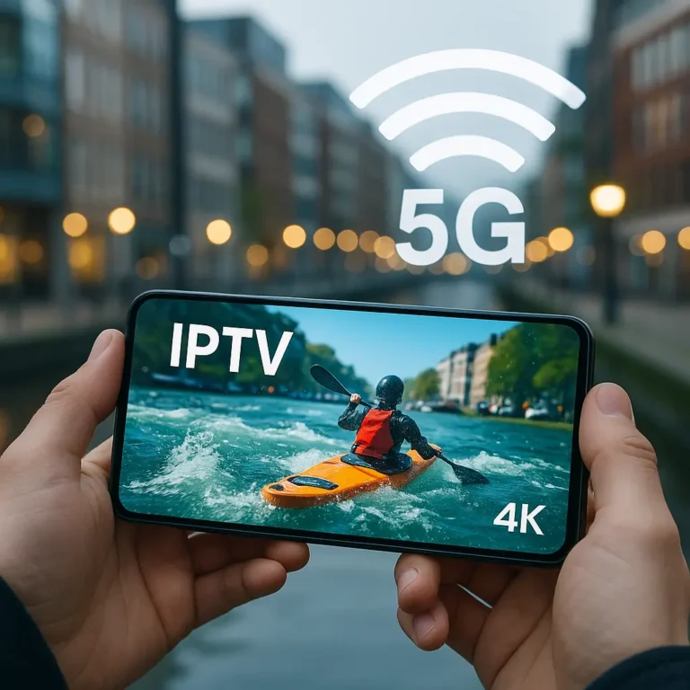 Persoon streamt IPTV in 4K op smartphone via 5G-netwerk in Nederland